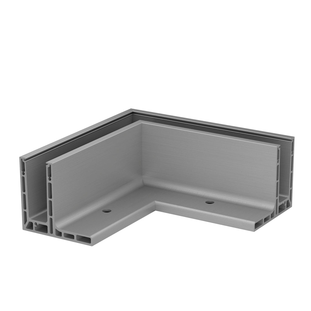 Q-railing EASY GLASS SMART F Top Mount Profilio kampas MOD 8221 išorinis kampas, anod. aliuminis, ner. plieno išvaizda (brushed, anodised)