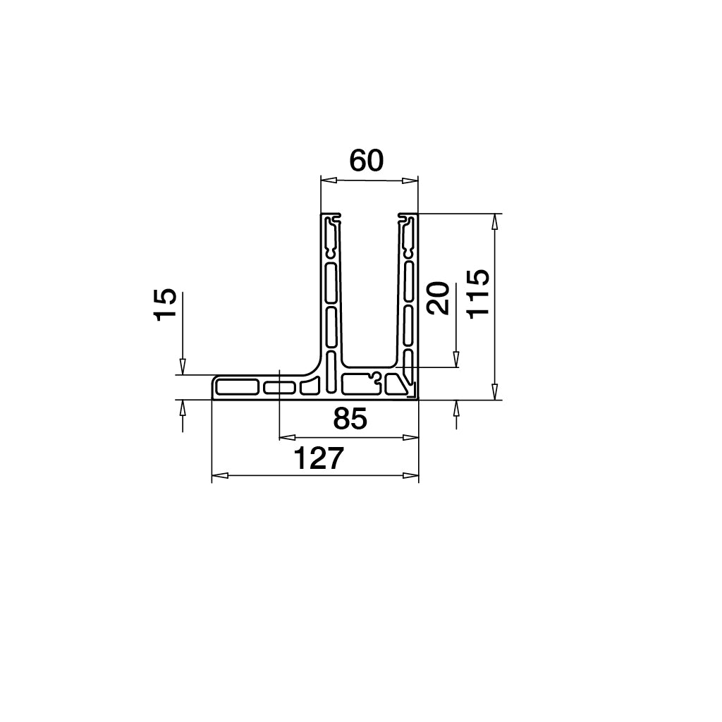 Q-railing EASY GLASS SMART F Top Mount Profilio kampas MOD 8221 išorinis kampas, anod. aliuminis, ner. plieno išvaizda (brushed, anodised)