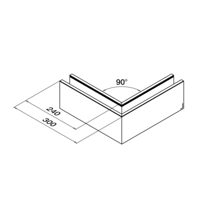 Q-railing EASY GLASS SMART F Top Mount Profile corner MOD 8221