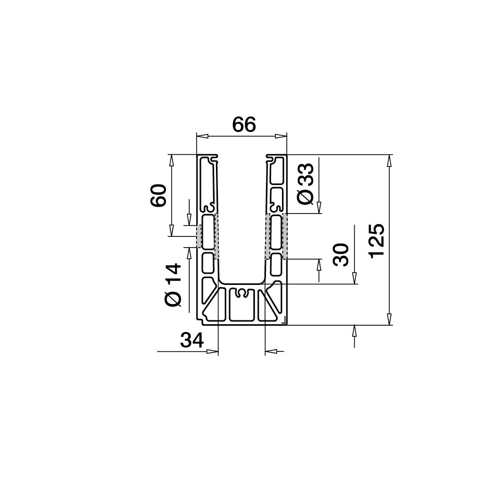 Aluminum profile for glass Q-railing EASY GLASS SMART Fascia Mount MOD 8230