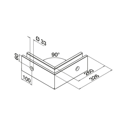 Q-railing EASY GLASS SMART Fascia Profilio kampas MOD 8231 išorinis kampas, aliuminis pav. be apdirbimo