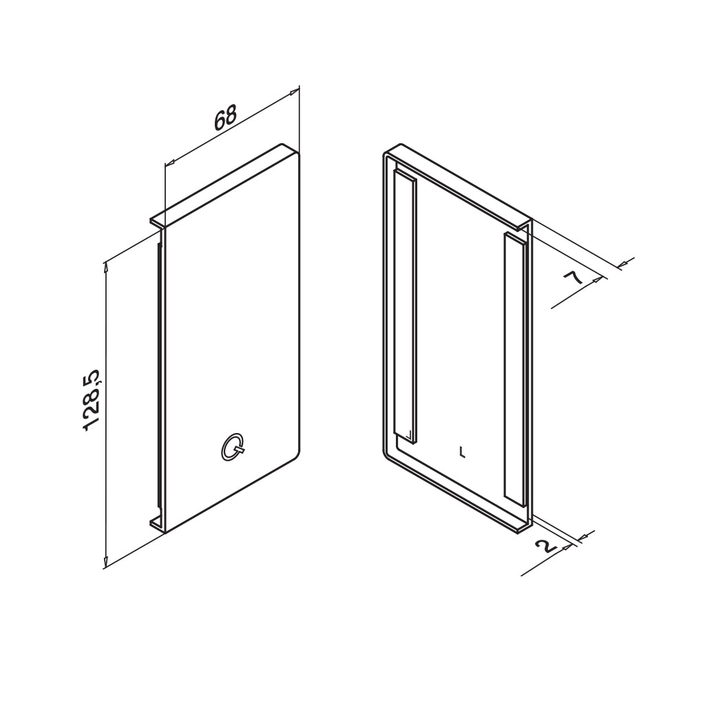 Q-railing EASY GLASS SMART Fascia Profilio aklė MOD 8232 dešinė pusė, aliuminis, be paviršiaus apdirbimo