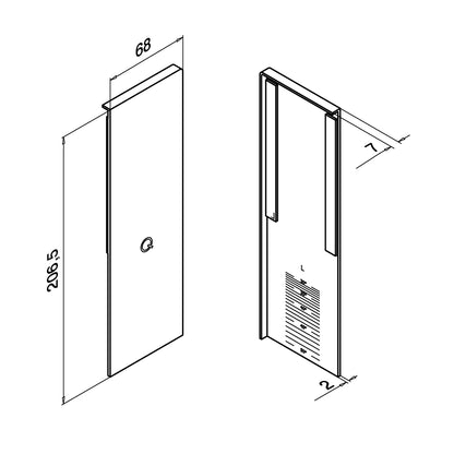 Q-railing EASY GLASS SMART Fascia Profilio aklė laiptams MOD 8233 kairė pusė, anod. aliuminis, ner. plieno išvaizda (brushed, anodised)
