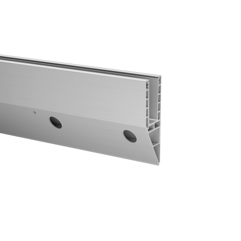 Aliuminio profilis stiklui Q-railing EASY GLASS SMART Y Fascia Mount MOD 8240 ilgis: 5000 mm, su skylėmis, aliuminis, be paviršiaus apdirbimo