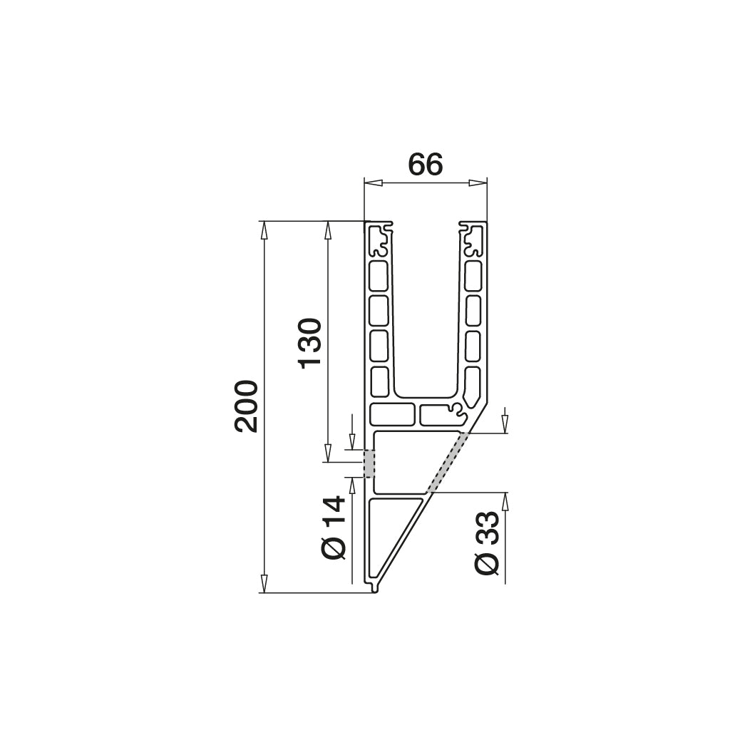 Aliuminio profilis stiklui Q-railing EASY GLASS SMART Y Fascia Mount MOD 8240 ilgis: 5000 mm, be skylių, ner. plieno išvaizda (brushed, anodised)