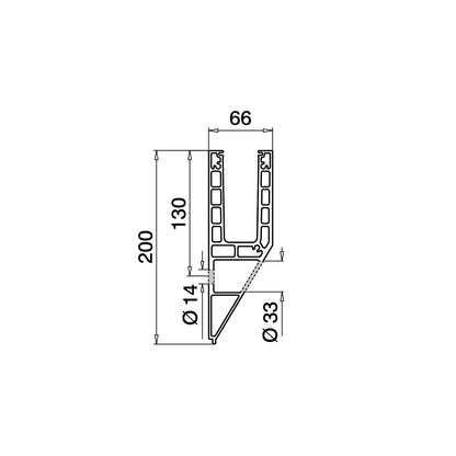 Q-railing EASY GLASS SMART Y Fascia Mount Profilio kampas MOD 8241 vidinis, ner. plieno išvaizda (brushed, anodised)