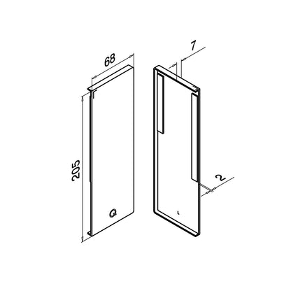Q-railing EASY GLASS SMART Y Fascia Mount Profilio aklė MOD 8242 dešinė pusė, aliuminis, be paviršiaus apdirbimo