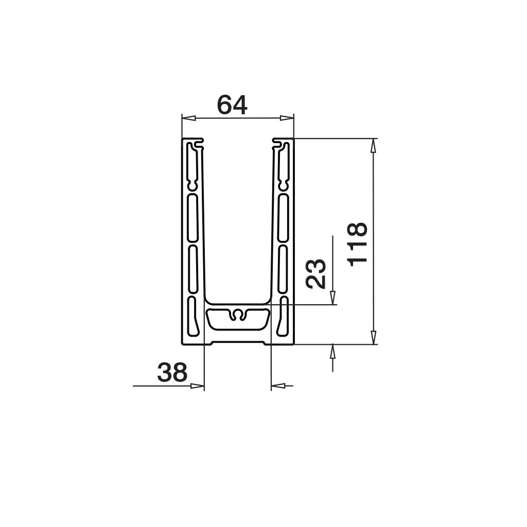 Q-railing EASY GLASS SMART+ Top Mount Profilis MOD 8310 ilgis: 5000 mm, su skylėmis, ner. plieno išvaizda (brushed, anodised)