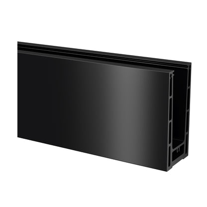 Q-railing EASY GLASS PRIME Top Mount Profilis MOD 8410 ilgis: 5000 mm, su skylėmis, aliuminis juoda spalva (satin black RAL 9005, textured surface)