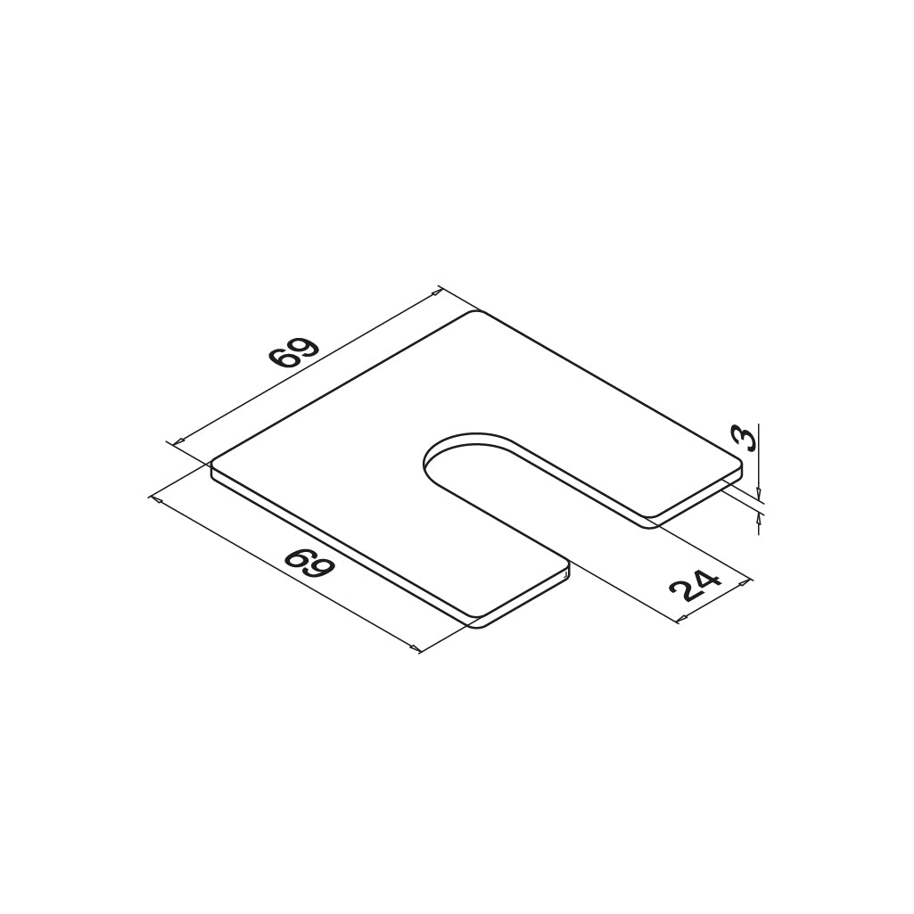 Q-railing EASY GLASS PRIME Top Mount tarpinės MOD 8416 3 mm