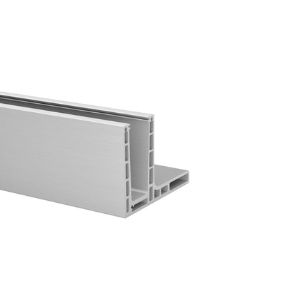 Q-railing EASY GLASS PRIME F Top Mount Profilis MOD 8420 ilgis: 2500 mm, su skylėmis, ner. plieno išvaizda (brushed, anodised)