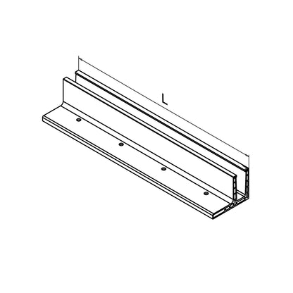 Q-railing EASY GLASS PRIME F Top Mount Profilis MOD 8420 ilgis: 5000 mm, su skylėmis, ner. plieno išvaizda (brushed, anodised)
