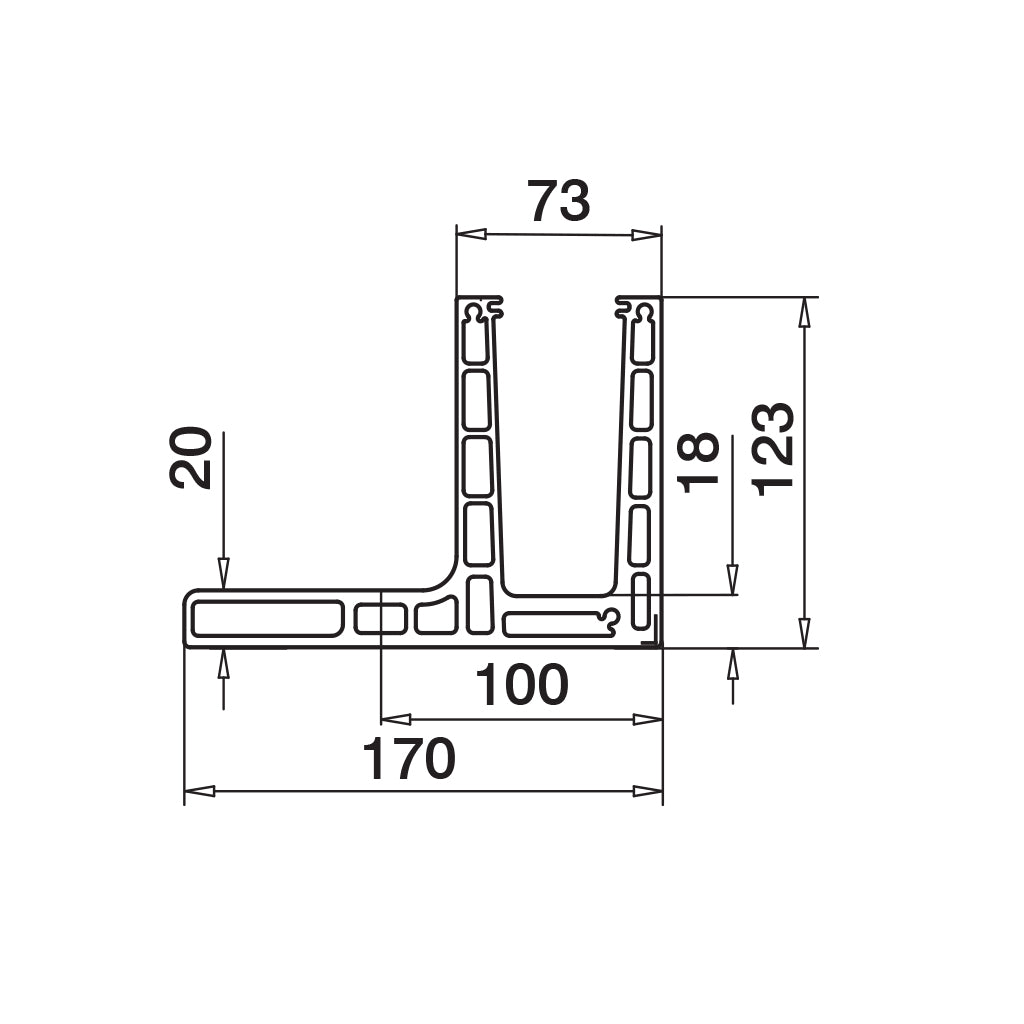 Q-railing EASY GLASS PRIME F Top Mount Profilio kampas MOD 8421 išorinis kampas, anod. aliuminis, ner. plieno išvaizda (brushed, anodised)