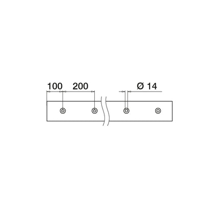 Q-railing EASY GLASS PRIME Fascia Profilis MOD 8430 ilgis: 5000 mm, su skylėmis, mill finish