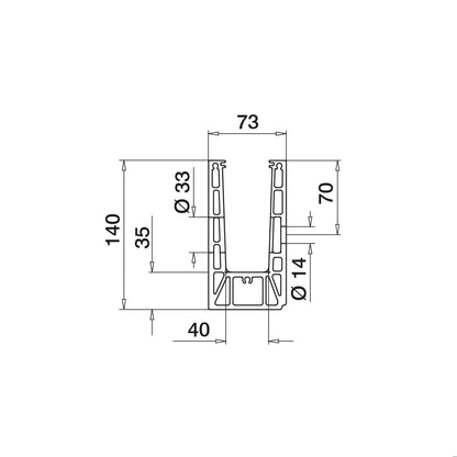 Q-railing EASY GLASS PRIME Fascia Profile MOD 8430
