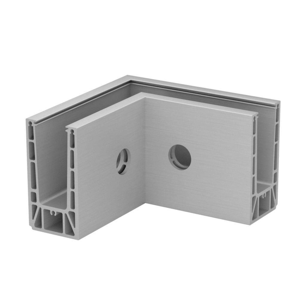Q-railing EASY GLASS PRIME Fascia Profilio kampas MOD 8431 vidinis kampas, aliuminis, be paviršiaus apdirbimo