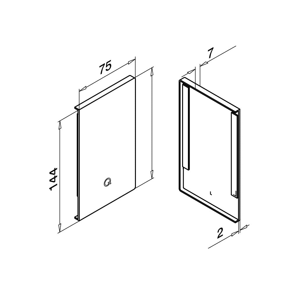 Q-railing EASY GLASS PRIME Fascia Profilio aklė MOD 8432