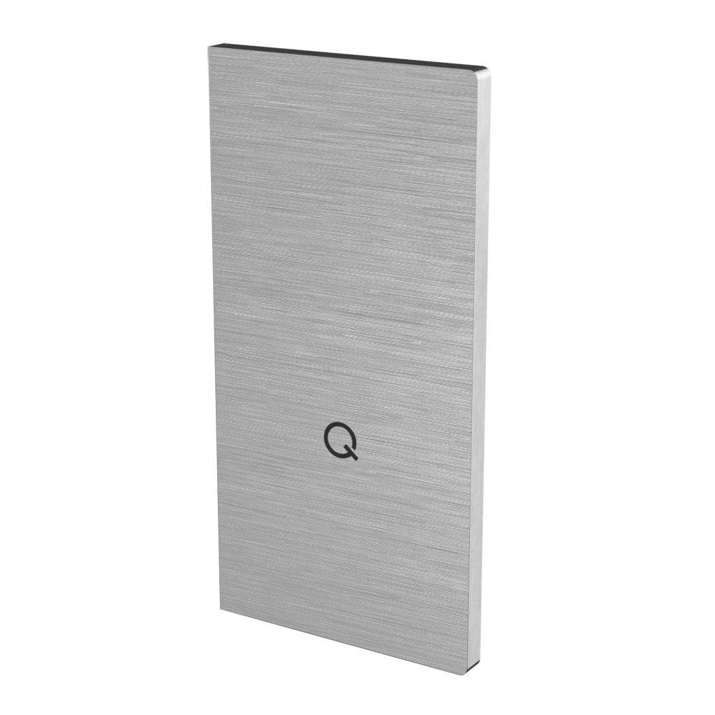 Q-railing EASY GLASS PRIME Fascia Profilio aklė MOD 8432 kairė pusė, anod. aliuminis, ner. plieno išvaizda (brushed, anodised), profiliui su dangteliu 8434