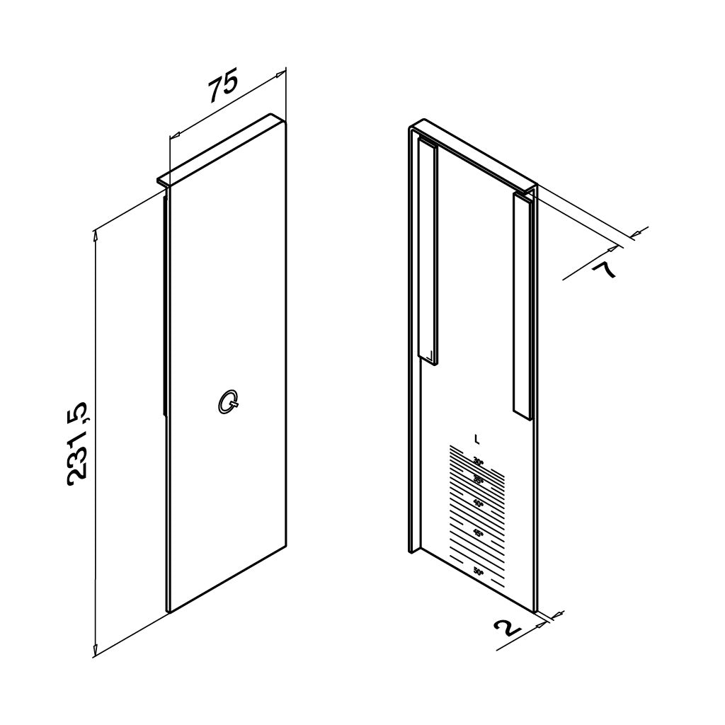 Q-railing EASY GLASS PRIME Fascia Profile end cap for stairs MOD 8433