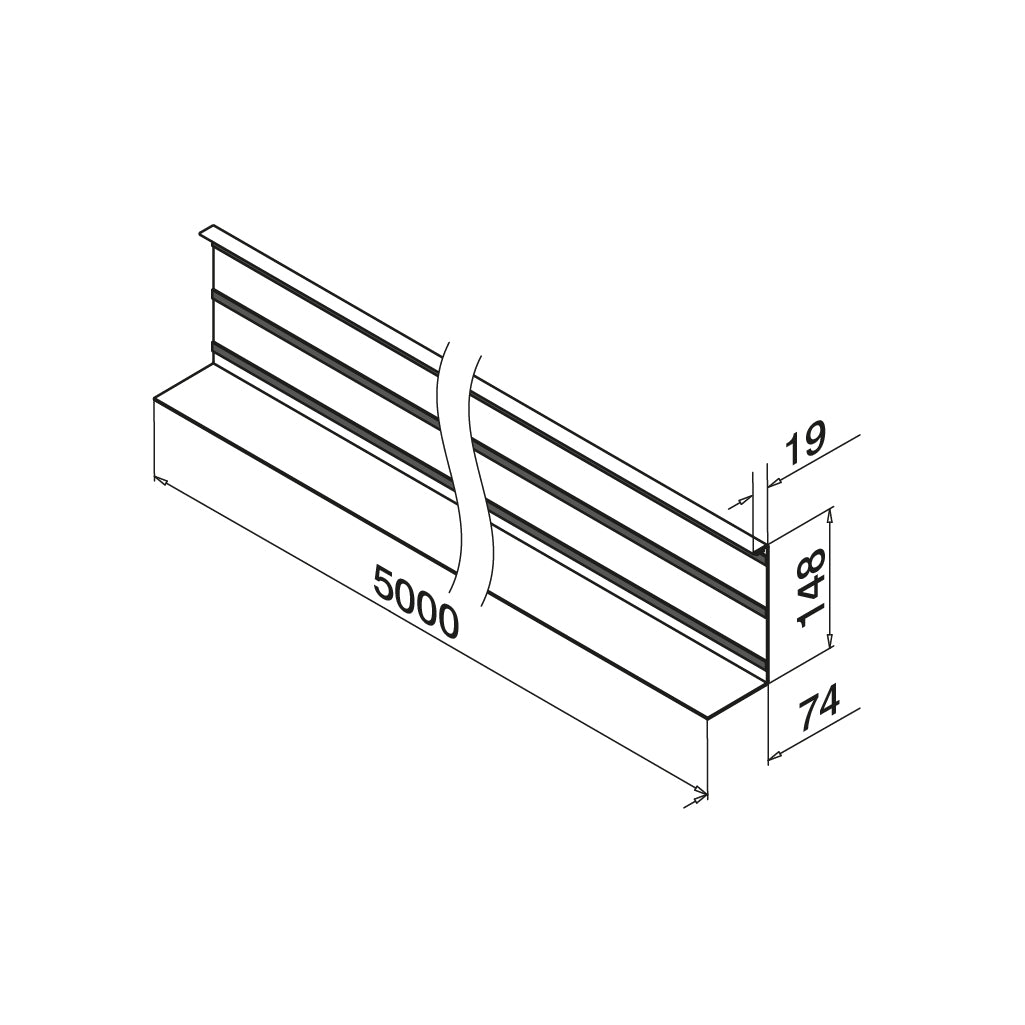 Q-railing EASY GLASS PRIME fascia profilio dangtelis MOD 8435/8434 ilgis: 5000 mm, aliuminis, be paviršiaus apdirbimo