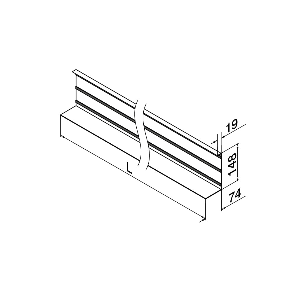 Q-railing EASY GLASS PRIME fascia profilio dangtelis MOD 8435/8434 ilgis: 5000 mm, ner. plieno išvaizda (brushed, anodised)