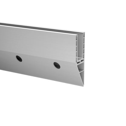 Q-railing EASY GLASS PRIME Y Fascia Profilis MOD 8440 ilgis: 2500 mm, su skylėmis, ner. plieno išvaizda (brushed, anodised)