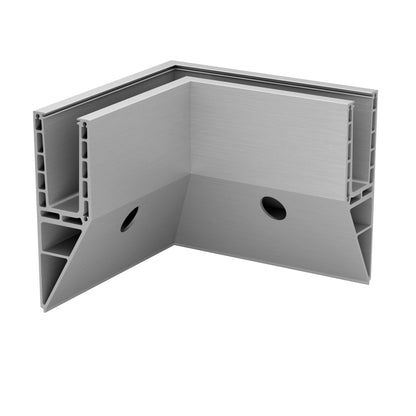 Q-railing EASY GLASS PRIME Y Fascia Profilio kampas MOD 8441 vidinis kampas, anod. aliuminis, ner. plieno išvaizda (brushed, anodised)