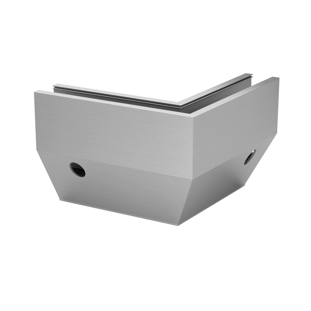 Q-railing EASY GLASS PRIME Y Fascia Profilio kampas MOD 8441 išorinis kampas, anod. aliuminis, ner. plieno išvaizda (brushed, anodised)