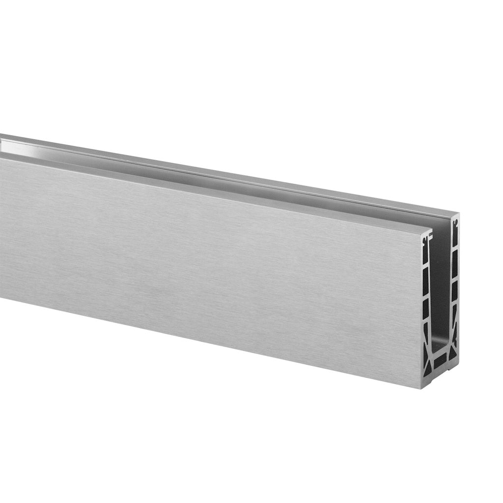 Q-railing EASY GLASS MAX Top Mount profilis MOD 8510 ilgis: 2500 mm, su skylėmis, aliuminis, be paviršiaus apdirbimo