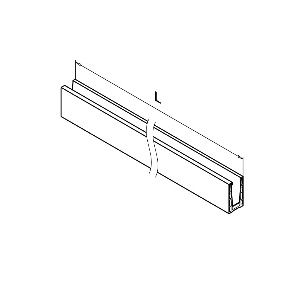 Q-railing EASY GLASS MAX Top Mount profilis MOD 8510 ilgis: 2500 mm, su skylėmis, aliuminis, be paviršiaus apdirbimo