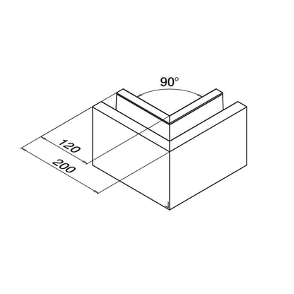 Q-railing EASY GLASS MAX Top Mount profilio kampas MOD 8511 išorinis kampas, ner. plieno išvaizda (brushed, anodised)