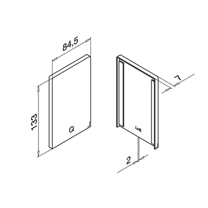 Q-railing EASY GLASS MAX Top Mount profilio aklė MOD 8512 tinka kairei ir dešinei pusėms, ner. plieno išvaizda (brushed, anodised)
