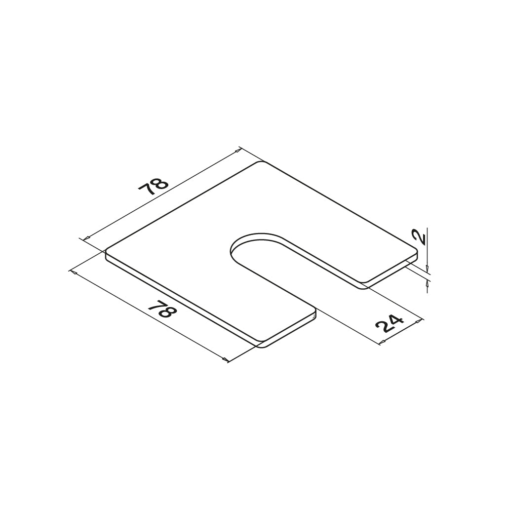 Q-railing EASY GLASS MAX Top Mount profilio tarpinės MOD 8516 (shoe shims) storis: 2 mm