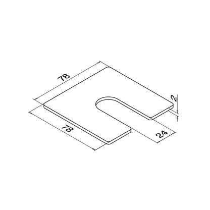 Q-railing EASY GLASS MAX Top Mount profilio tarpinės MOD 8516 (shoe shims) storis: 2 mm