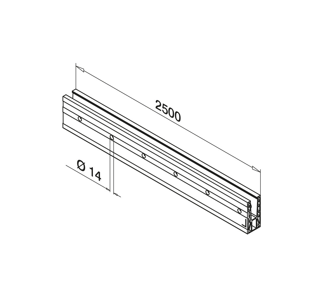Q-railing EASY GLASS MAX Fascia Mount profilis MOD 8530