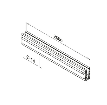 Q-railing EASY GLASS MAX Fascia Mount profilis MOD 8530