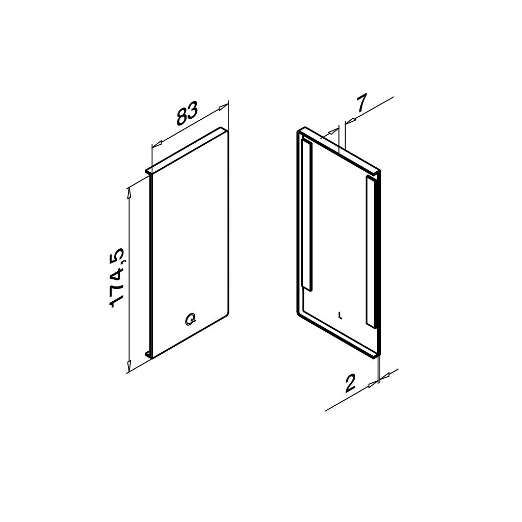 Q-railing EASY GLASS MAX Fascia Mount profile end cap MOD 8532