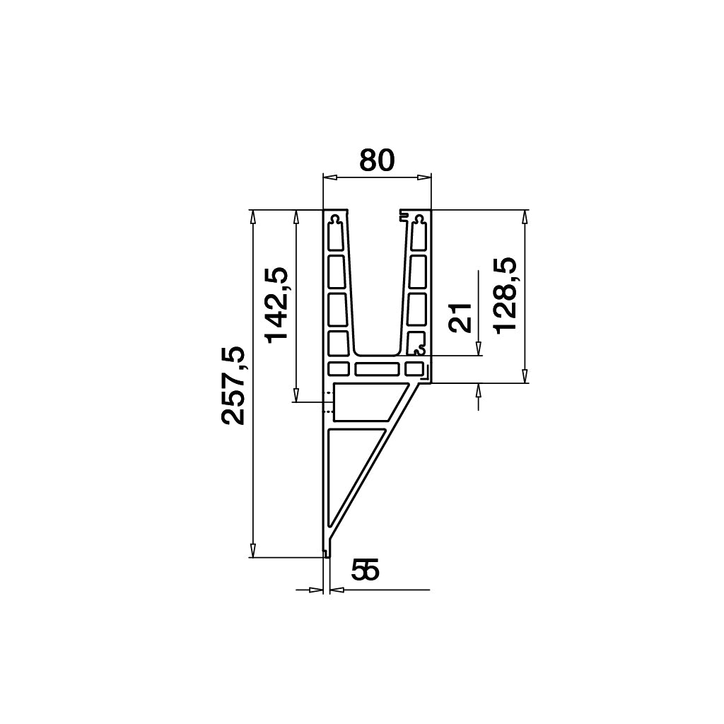 Q-railing EASY GLASS MAX Y Fascia Mount profilis MOD 8540