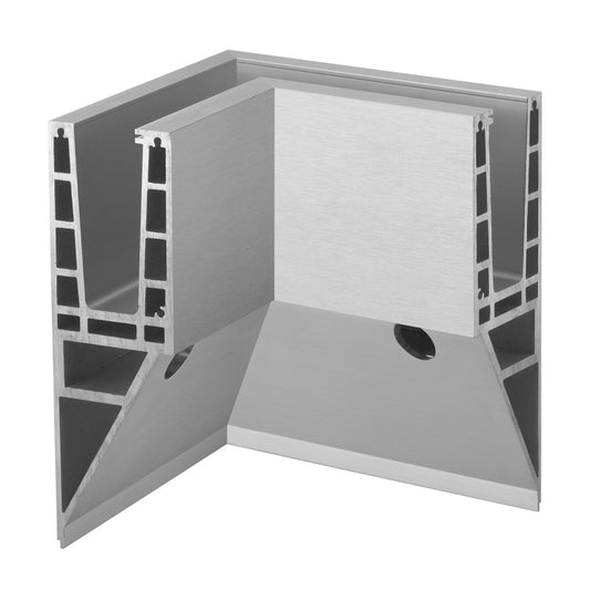Q-railing EASY GLASS MAX Y Fascia Mount profilio kampas MOD 8541 vidinis kampas, ner. plieno išvaizda (brushed, anodised)