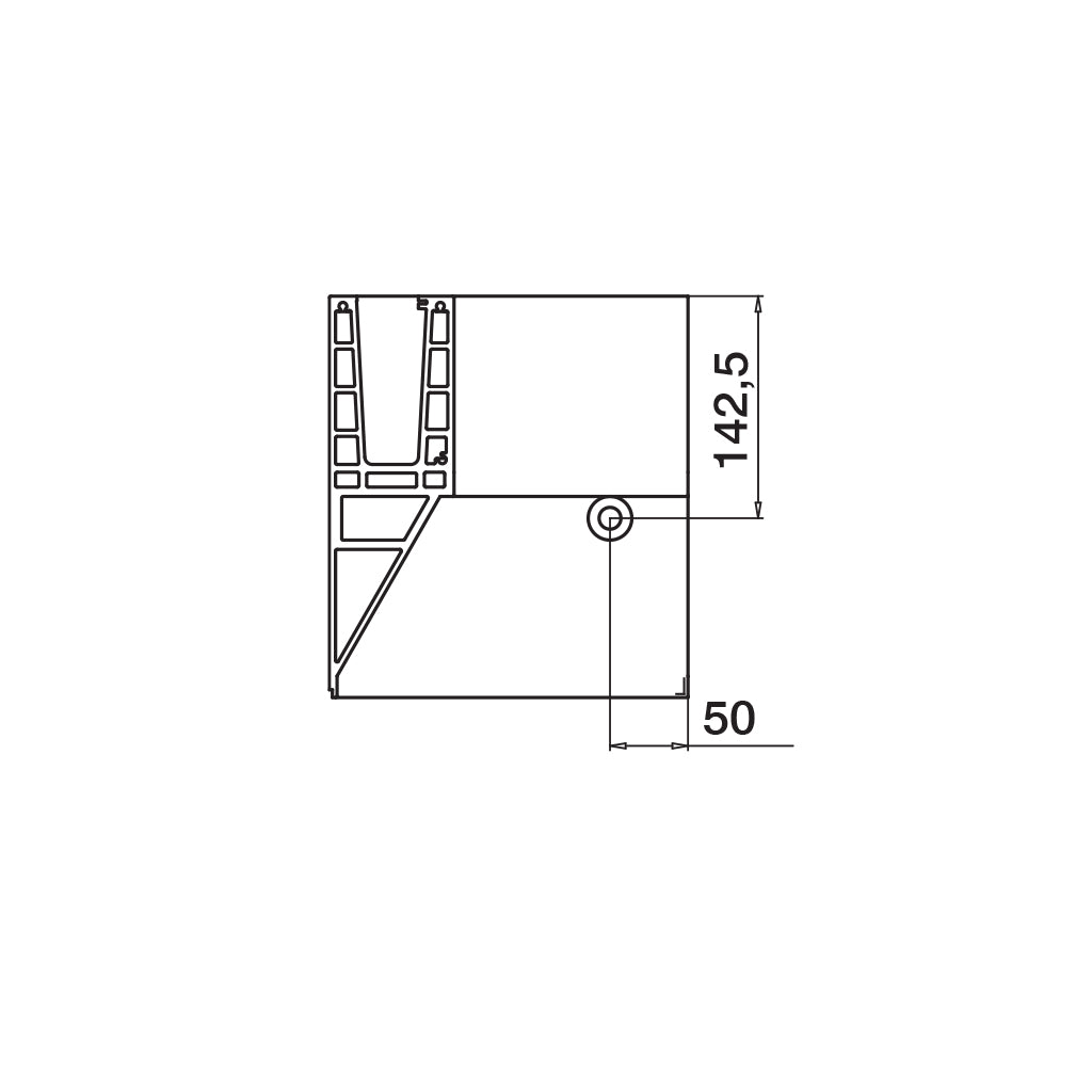 Q-railing EASY GLASS MAX Y Fascia Mount profilio kampas MOD 8541 vidinis kampas, ner. plieno išvaizda (brushed, anodised)