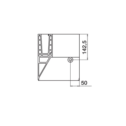 Q-railing EASY GLASS MAX Y Fascia Mount profilio kampas MOD 8541 vidinis kampas, ner. plieno išvaizda (brushed, anodised)