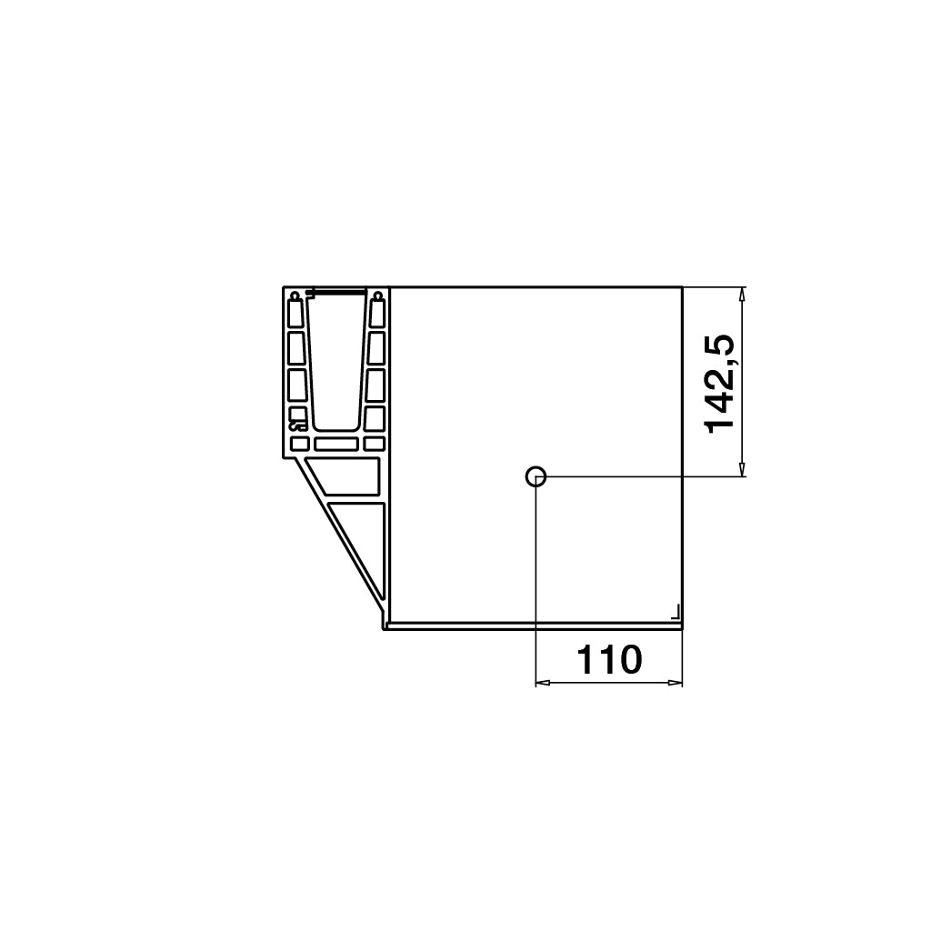 Q-railing EASY GLASS MAX Y Fascia Mount profilio kampas MOD 8541 išorinis kampas, ner. plieno išvaizda (brushed, anodised)