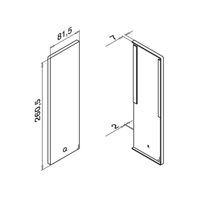 Q-railing EASY GLASS MAX Y Fascia Mount profilio aklė MOD 8542 dešinė pusė, ner. plieno išvaizda (brushed, anodised)