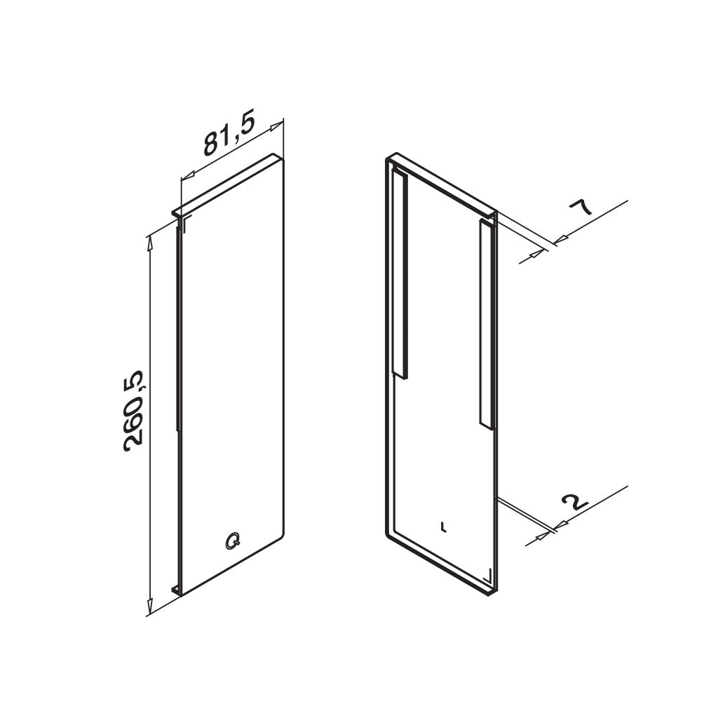 Q-railing EASY GLASS MAX Y Fascia Mount profilio aklė MOD 8542