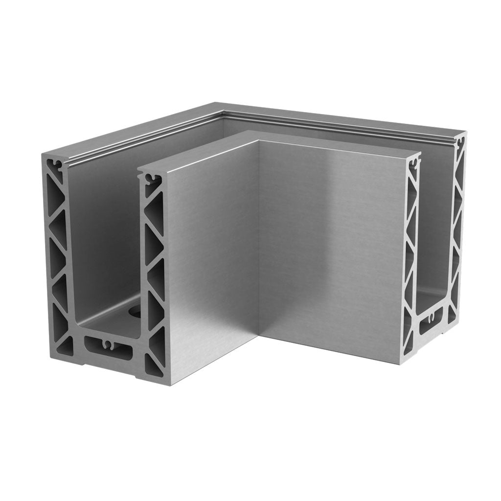 Q-railing EASY GLASS STRONG Top Mount Profilio kampas MOD 8611 anod. aliuminis, ner. plieno išvaizda (brushed, anodised)