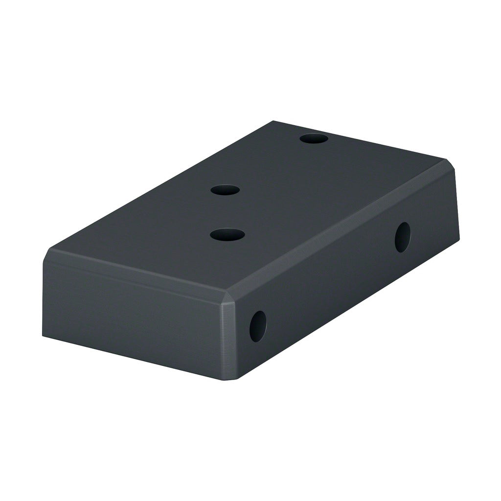 Q-railing Easy Alu turėklo stovo tvirtinimo pagrindas MOD 9026 kairė, aliuminis, juoda RAL 7016