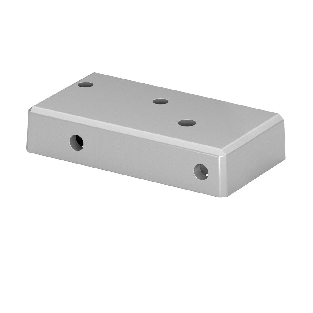 Q-railing Easy Alu turėklo stovo tvirtinimo pagrindas MOD 9026 dešinė, anod. aliuminis, ner. plieno išvaizda (brushed, anodised)