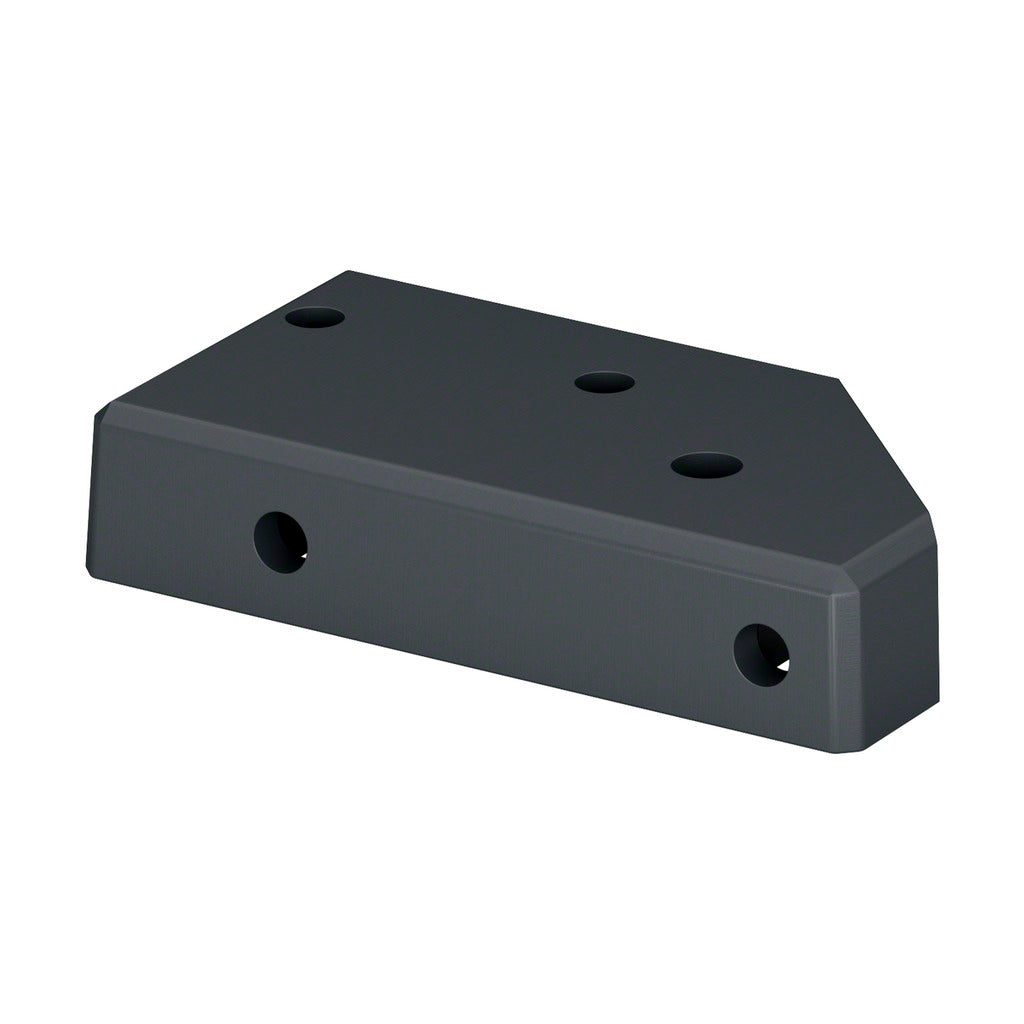 Q-railing Easy Alu turėklo stovo tvirtinimo pagrindas MOD 9026 vidinis kampas, aliuminis, juoda RAL 7016