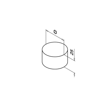 Q-railing aklė medžiui Ø42 mm MOD 0732 ner. plienas AISI 304, šlifuotas pav.