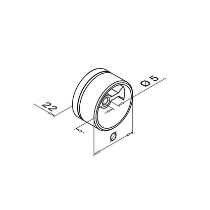 Q-railing adapteris mediniam porankiui Ø42 mm MOD 0792 ner. plienas AISI 304, šlifuotas pav.